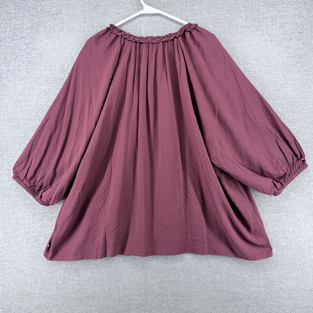 Rose + Olive Blouse Top Women Size 2X Plum 3/4 Sleeve Casual NEW - Picture 2 of 8
